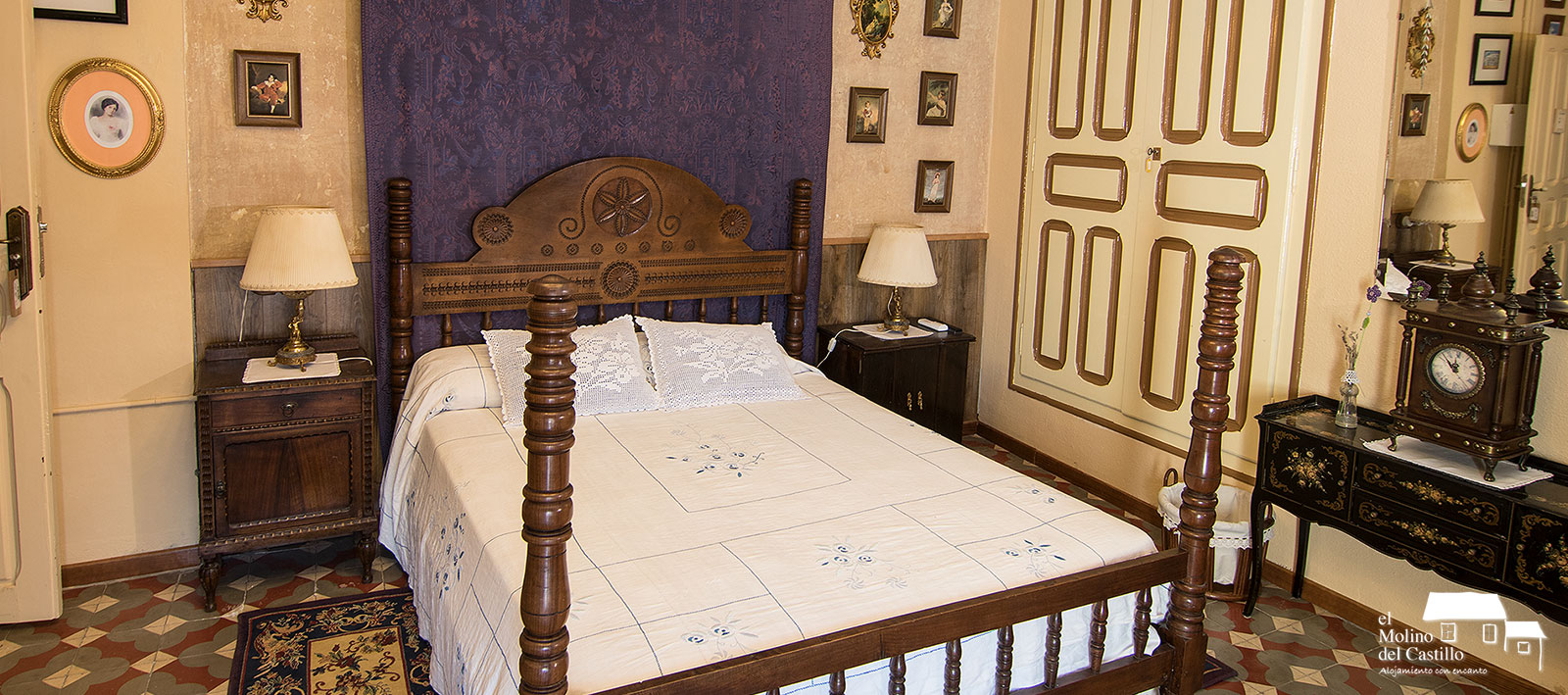 Cama habitación El Baño. Casa el molino del castillo